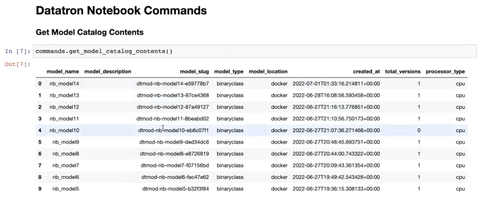 JupyterHub - Query to see Model list